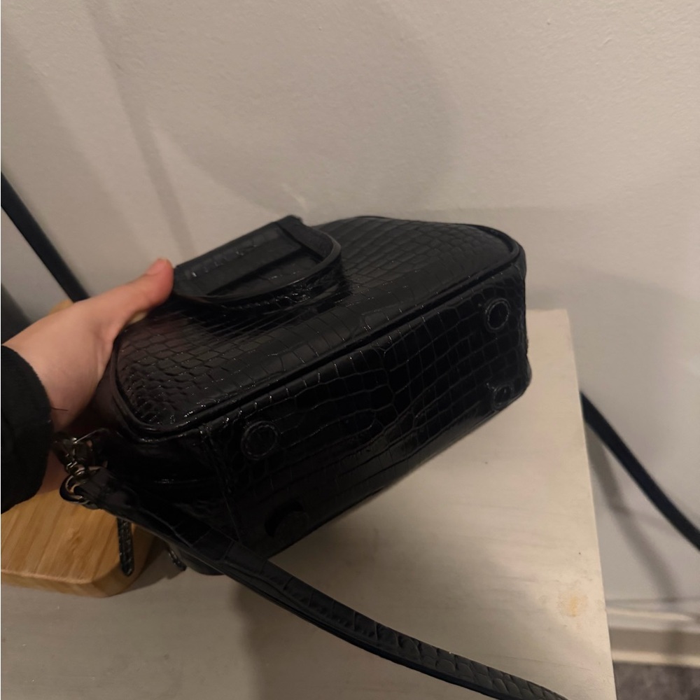 Jimmy Choo Black Crocodile-Embossed Satchel - Picture 5 of 7